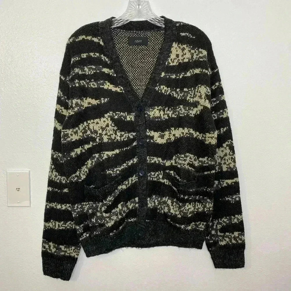NWOT Asos ADPT oversized jacquard cardigan in zebra in black - Picture 4 of 9
